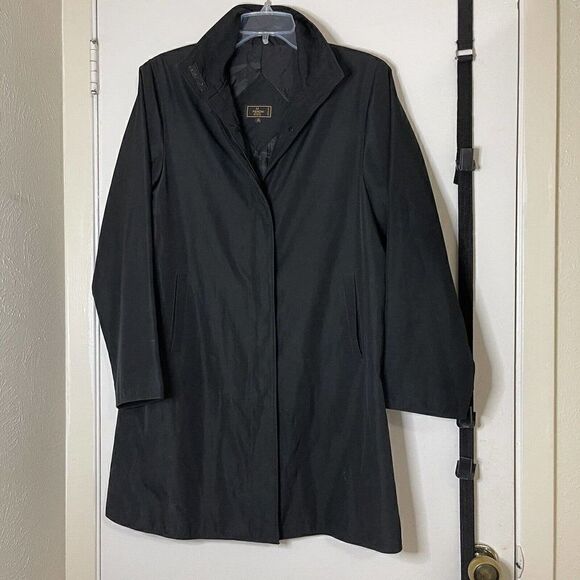 Vintage Fendi Made in Italy Black Trench coat with Pockets size XL - Picture 9 of 12